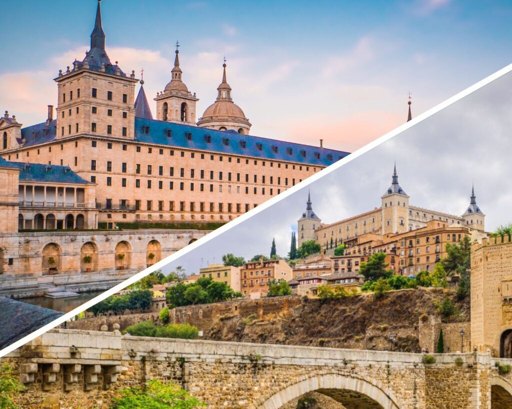 Toledo's bridge and Royal Monastery of El Escorial