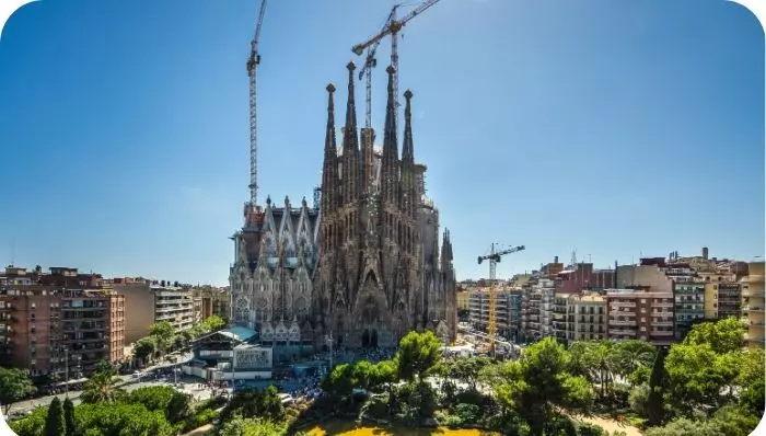 Front view of Sagrada Familia